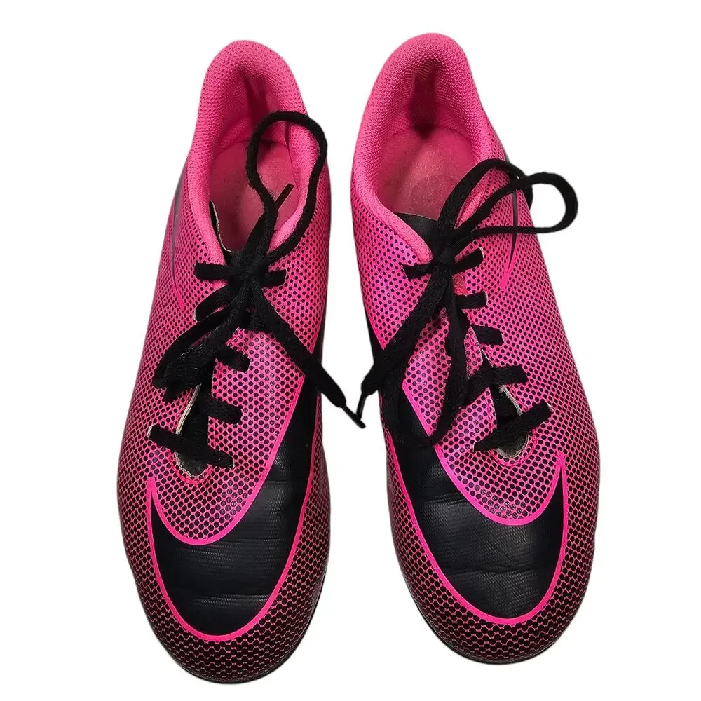 Nike Kids Bravata II FG Pink Blast/Black Soccer Cleats Size 4.5